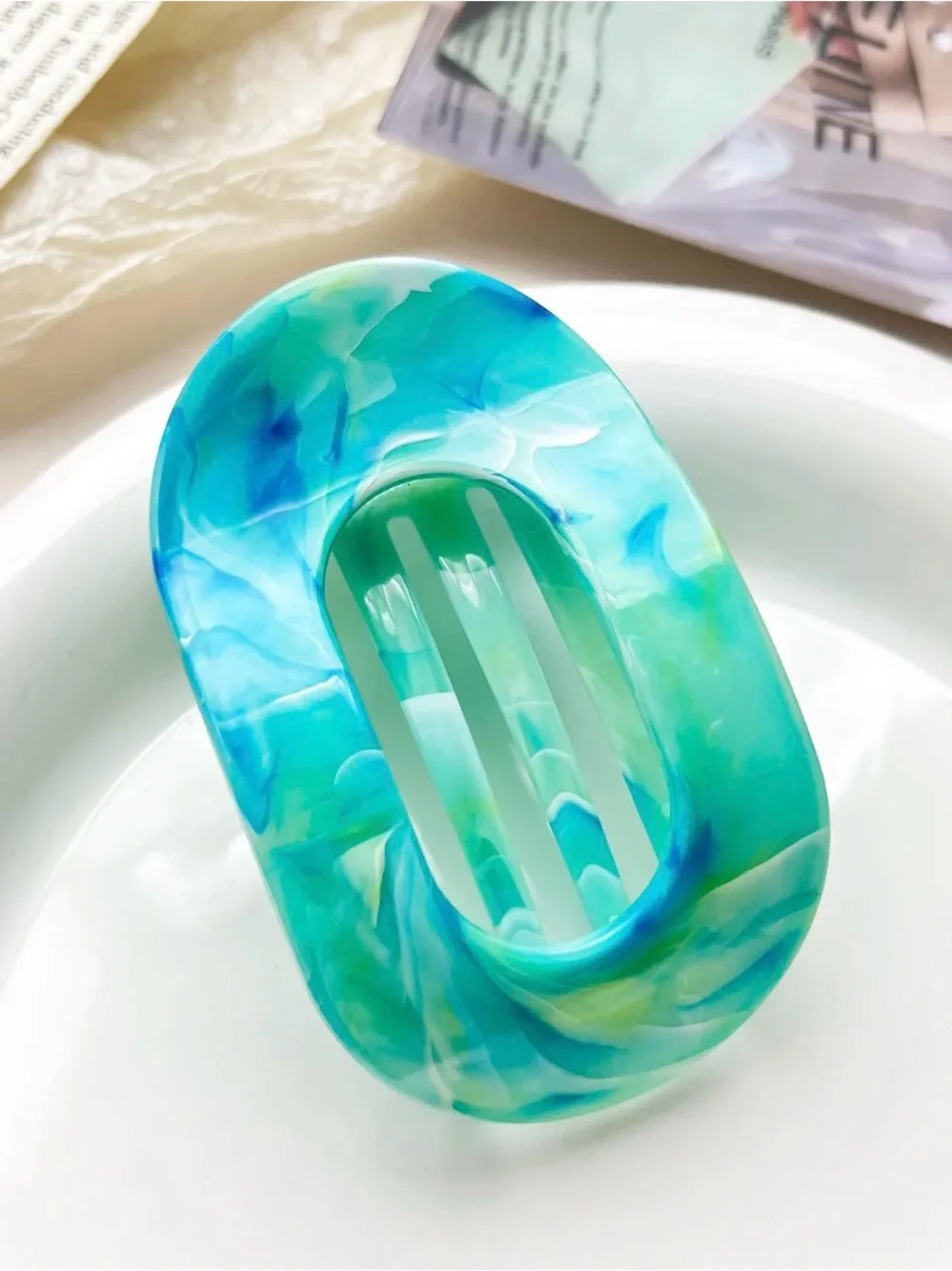 Marble  Oval Hair Claw Clip PICK 1